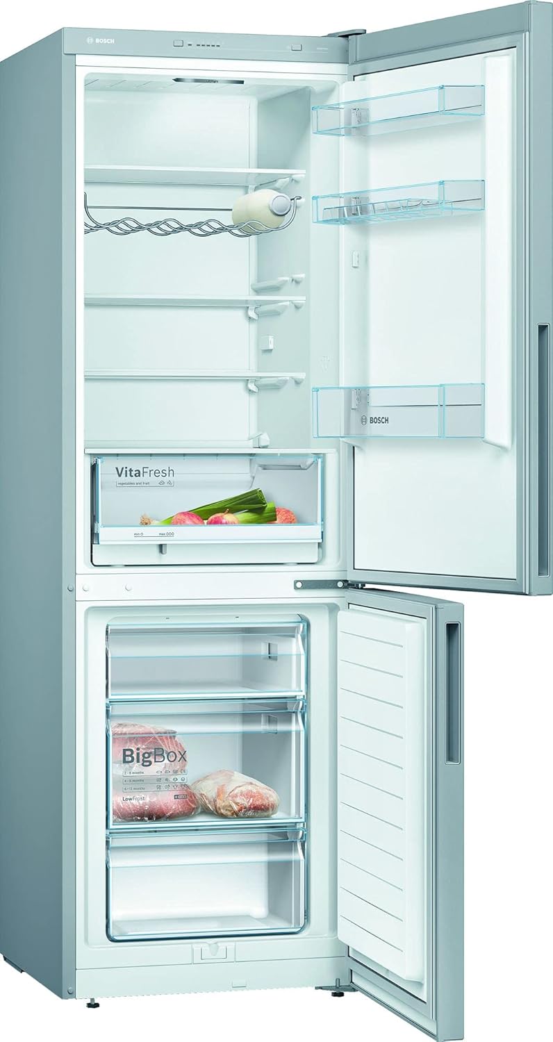 Bosch KGV36VLEA Serie 4 Kühl-Gefrier-Kombination, 186 x 60 cm, 214 L Kühlen & 94 L Gefrieren, VitaFresh längere Frische, LowFrost seltener abtauen, LED-Beleuchtung gleichmäßige Ausleuchtung