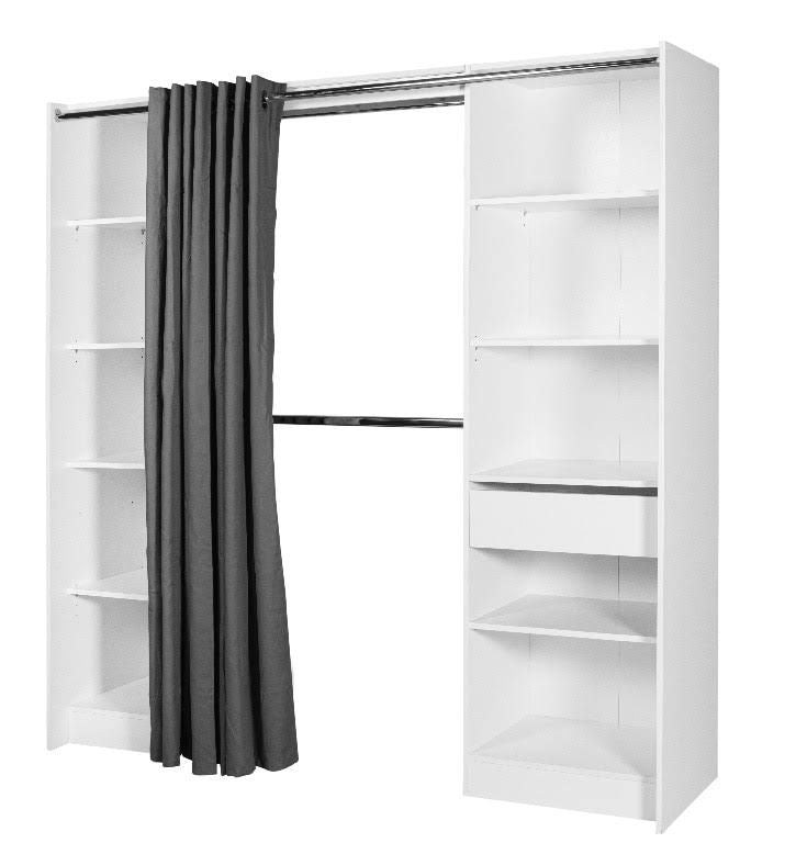Kit vestidor 2 columnas reversibles con cortina Eklips II color