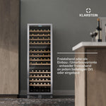 Vinoteca Klarstein Vinovilla Trio – 144 botellas, 3 zonas, 5–20°C, iluminación LED, protección UV, de libre instalación, armario climatizado para vinos