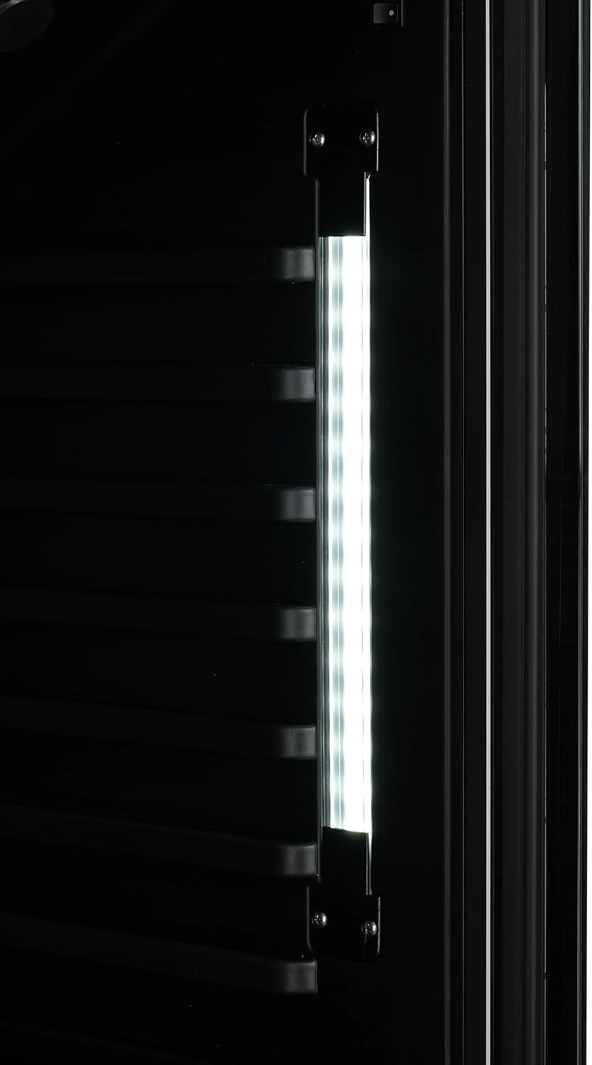 METRO Professional Refrigerador de bebidas GSC4280B, metal/vidrio, 280 L, refrigeración ventilada, 210 W, con cerradura, negro