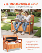 VEVOR Gartenbank, Truhenbank mit Stauraum, Aufbewahrungsbank, Tragkraft bis zu 328 kg, Gartensitzgelegenheit & Veranda-Dekoration, für Terrasse, Garten, Balkon, 106,5x58,5x90,1 cm
