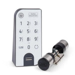 BURG-WÄCHTER Cerradura electrónica para puerta ENTRYeasy 7602 FP Cilindro Teclado App Huella dactilar Código PIN Llave inalámbrica Acero inoxidable