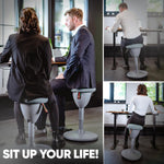 Taburete de oficina ergonómico [GANADOR DEL TEST] Taburete de pie regulable en altura [58-83 cm] Taburete ergonómico para oficina [efecto oscilante] Taburete oscilante Taburete de asiento | Taburete de trabajo antideslizante redondo