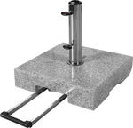 Doppler Trolley Granitsockel 45kg mit Rollen I Schirmständer für Sonnenschirme mit max. 250cm Schirmdurchmesser & 3,2-6,0cm Rohrdurchmesser I Sonnenschirmständer mit Auszieh-Griff