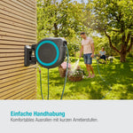 Gardena Wand-Schlauchbox RollUp XL (türkis) 35 m: flexible Bewässerung für große Gärten, Schwenkbare Schlauchbox, inkl. 35 m Gardena Qualitätsschlauch und Montagehilfe (18630-20)