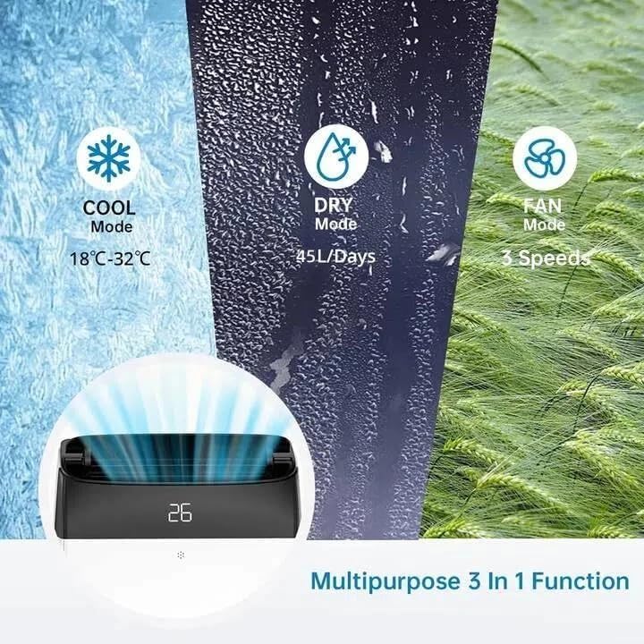 Aire acondicionado portátil GarveeLife 12000 BTU 5 en 1 – Enfriamiento, deshumidificador 45 l/día, ventilador de 3 velocidades, modo nocturno – Ultra silencioso, pantalla digital, temporizador de 24 horas, control remoto