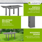 Juskys Gartentisch Laki 70x70 cm ausziehbar - Aluminium Esstisch zum Ausziehen - große Tischplatte - Alu Tisch Balkonmöbel Gartenmöbel Anthrazit