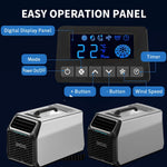 Aire acondicionado de camping de 3500 BTU con compresor real, aire acondicionado portátil para tienda de campaña, caravana y camión, aire acondicionado móvil con deshumidificación y modo de suspensión, plateado