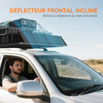 HOMCOM Portaequipajes para coche, baca de techo ajustable en longitud de 109 a 162 cm, carga máx. 100 kg