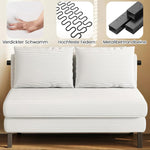 Sofá cama plegable, sillón cama 2 en 1 con función de cama, sofá cama de pana con cojín, cama de invitados, 190 cm × 120 cm para sala de estar/dormitorio/cine en casa/habitación de invitados, blanco, 120 cm