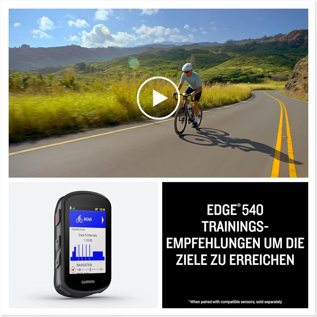Garmin Edge 540 – UE Central + West, ciclocomputador GPS con botones, pantalla a color de 2,6 pulgadas, mapas de Europa, datos de rendimiento completos, hasta 26 horas de autonomía de batería