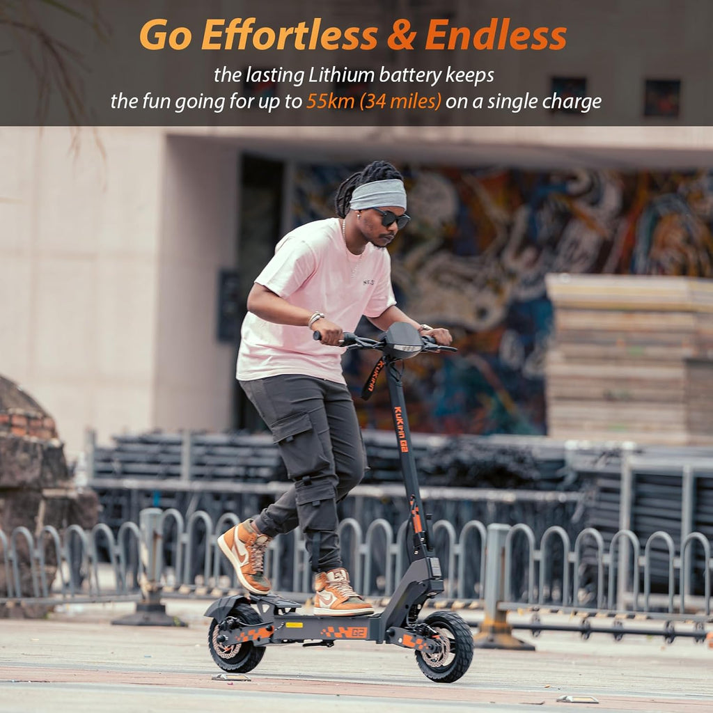 Patinete eléctrico Kukirin G2, autonomía de 55 km, scooter eléctrico, 10"