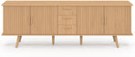 IDMarket - Aparador Juliette XXL de 180 cm, 4 puertas efecto listones y 3 cajones