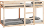 Cama litera Hommdiy para espacios reducidos, cama alta con barandillas, estructura de cama, 75x190 cm, madera maciza de pino