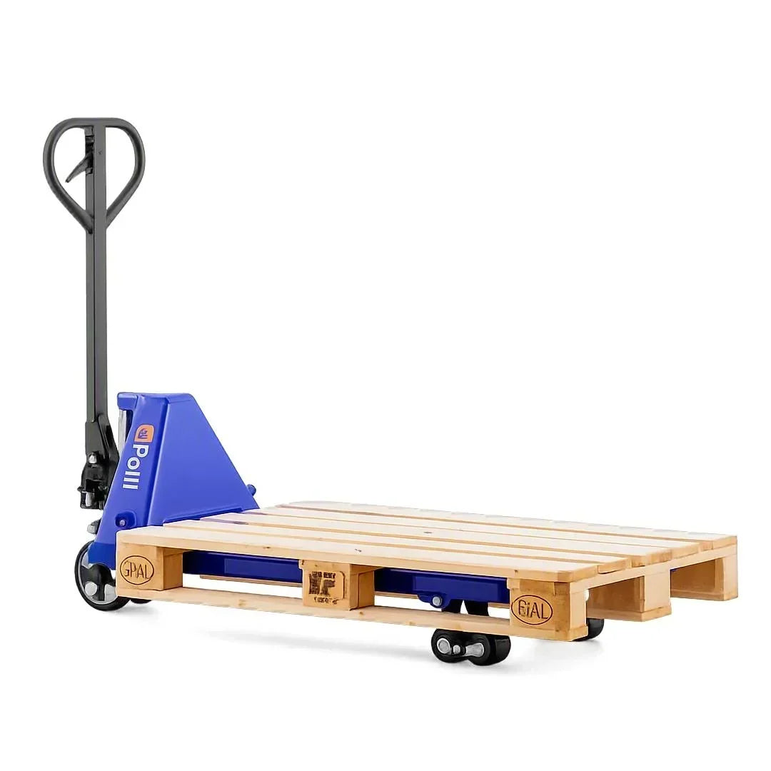 Transpaleta manual FIVE 2500 kg acero longitud de horquilla 1150 mm ruedas de goma carro para palets