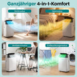SereneLife klimagerät Mobil- mit Abluftschlauch, 12000 BTU WLAN, 4-in-1 Klimaanlage- Kühlen/Heizen/Ventilieren/Entfeuchten, Digitaldisplay, Timer und Fensterkit, bis 35m², für heiße Sommertage