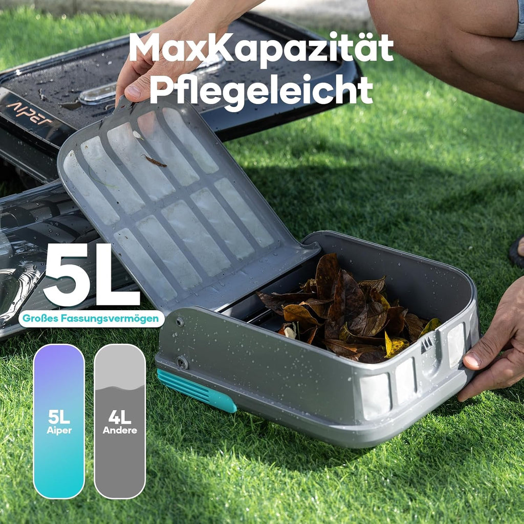 AIPER Surfer S1 Skimmer para piscina, robot de piscina con batería solar, Solarseeker, limpieza de superficie de agua, 20 horas de autonomía, aplicación inteligente, temperatura del agua, ideal para todo tipo de piscinas