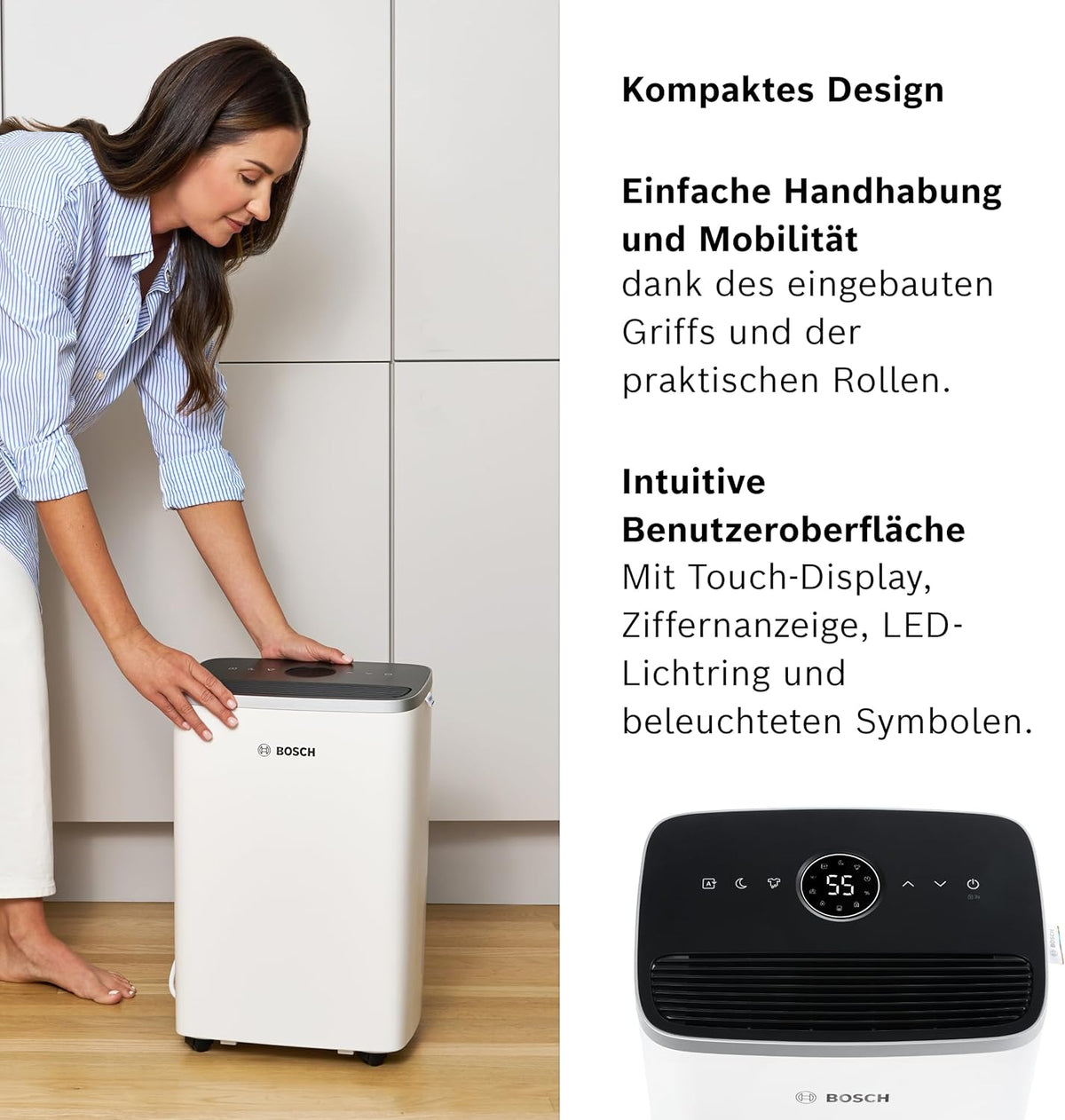 Bosch Dry 4000, Deshumidificador, Para estancias de hasta 33 m²