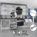 Cocina compacta Belini Madison - Muebles de cocina de 240 cm, cocina equipada sin electrodomésticos, con armarios altos y bajos, con encimeras, blanco brillo