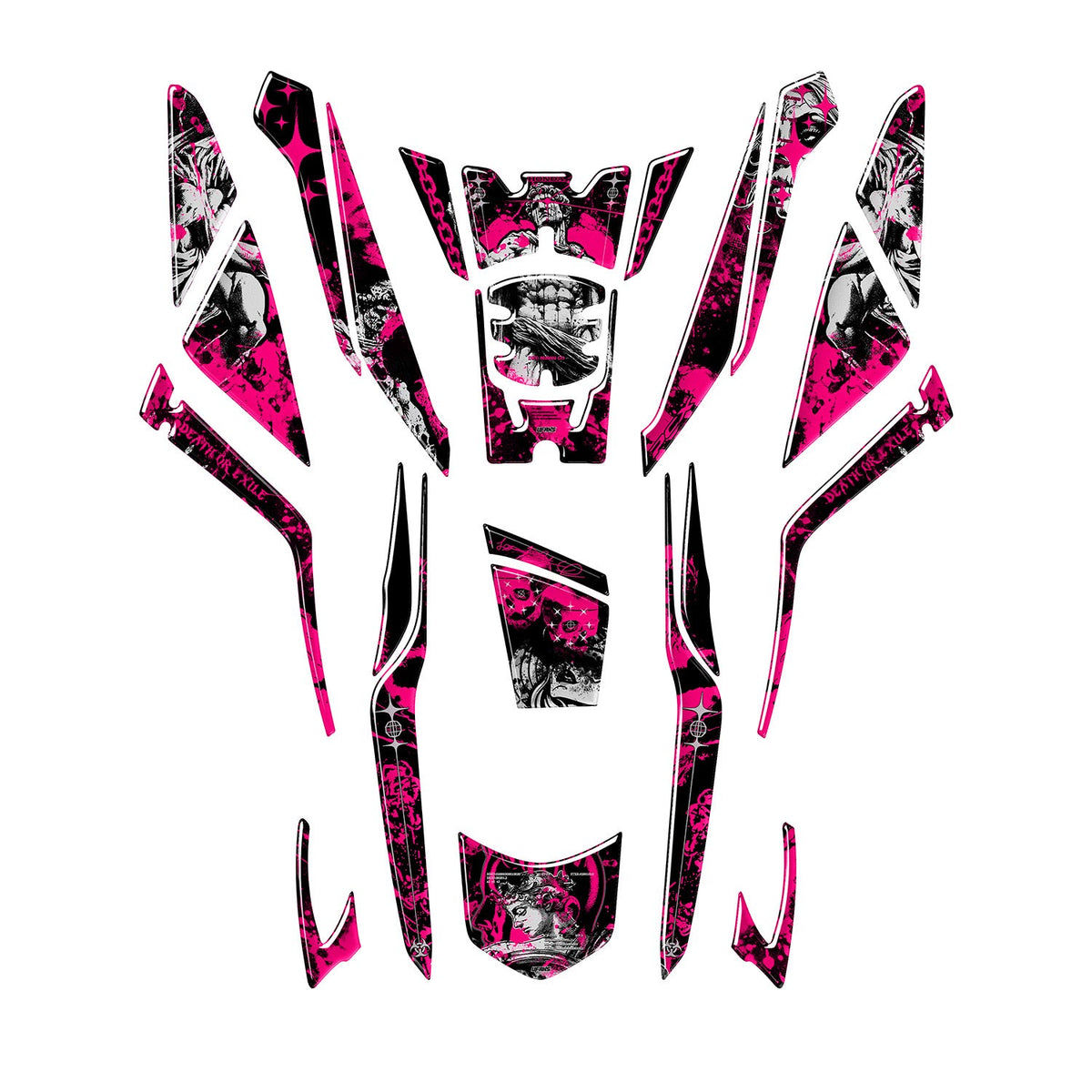 Honda PCX Titan Tank Pad Set (2025-2026) #set_tank pad set #renk_florasan pembe