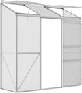 Invernadero Outsunny de policarbonato y aluminio con puerta corredera, ventanas de techo abatibles, invernadero para tomates, casa para plantas, para jardín, 192 x 68 x 196 cm, plateado