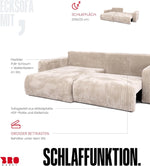 Sofá esquinero BROMARKT con función cama gris oscuro, sofá en forma de L de tela de pana con arcón, sofá cama para salón con espacio de almacenamiento, sofá esquinero de 3 plazas, conjunto de salón 244x148x82 cm TILIO