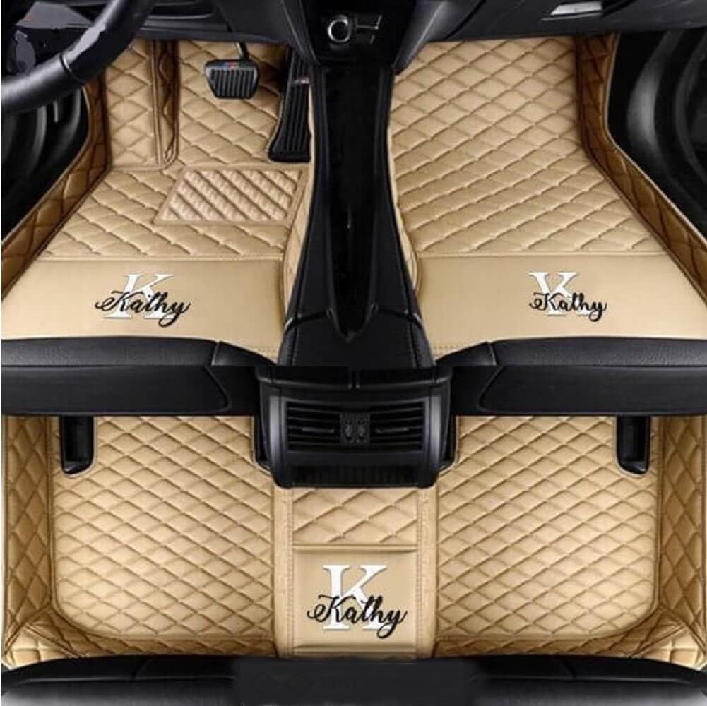 Alfombrillas de coche delanteras y traseras a medida en 3D con logotipo – Matscarlux™ - Protección completa y estilo personalizado (Negro y Azul)