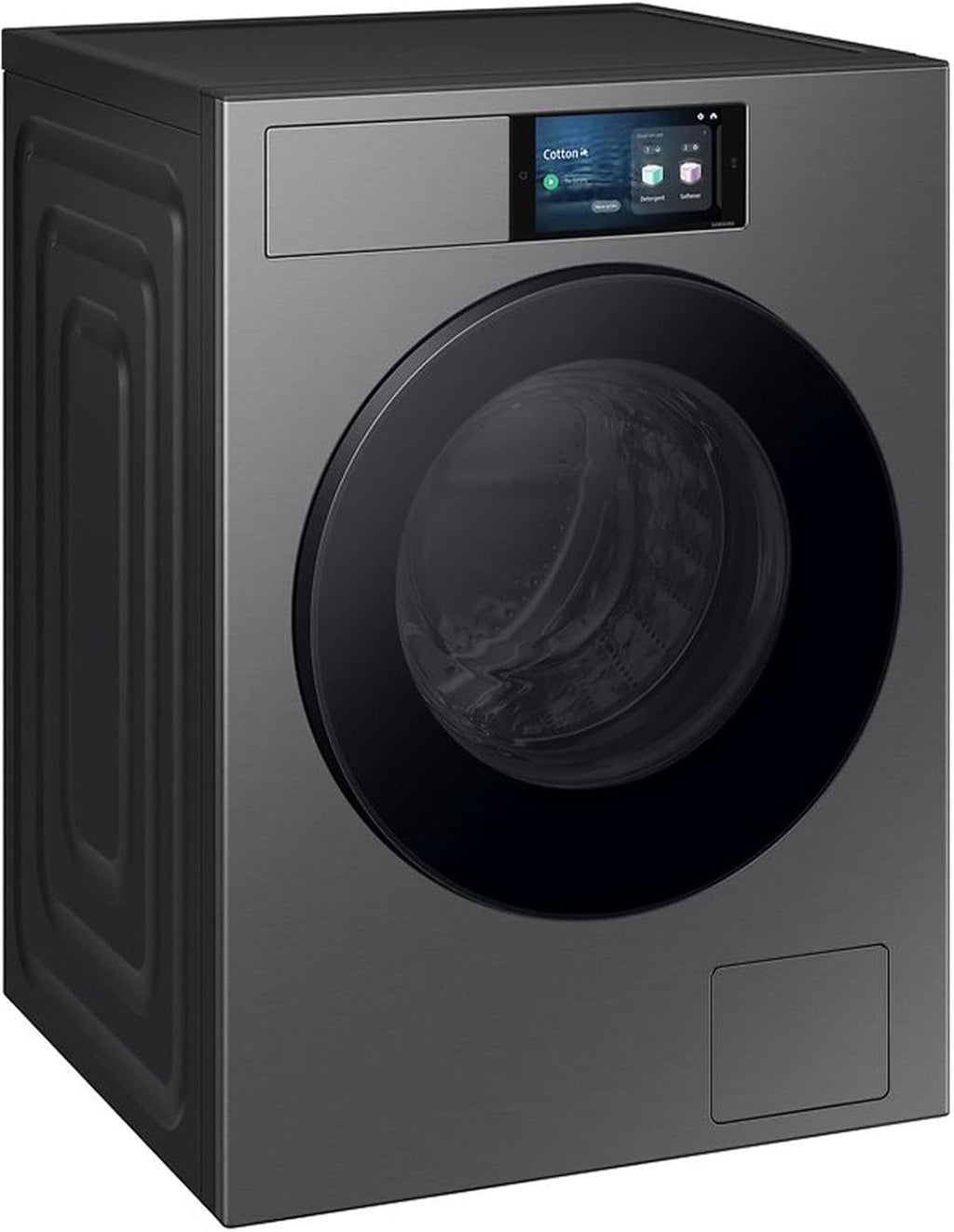 Lavadora Samsung WF90F09C4SU2 Bespoke AI, 9 kg, Clase energética: A (-55%), pantalla táctil de 7 pulgadas, SmartThings Energy Mode, AI Home y AI Wash, Ecobubble, programa de lavado SuperSpeed de 39 min., Dark Steel