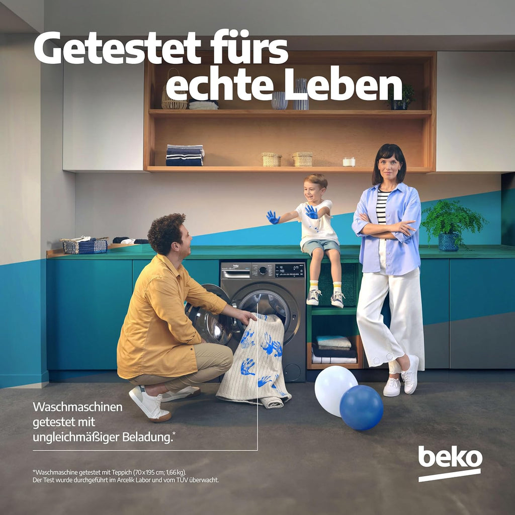 Secadora de ropa Beko 8kg, Stiftung Warentest BUENO (2,5), apta para alérgicos, secado higiénico, función de vapor SteamCure, 15 programas, Express, B3T42249S, blanco