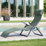 Hespéride - Decima Klapp-Sonnenliege - Olivgrün und Graphit - Korrosionsbeständiges Aluminium, 2 Positionen, stapelbar - Für Garten, Pool, Sonnenbaden