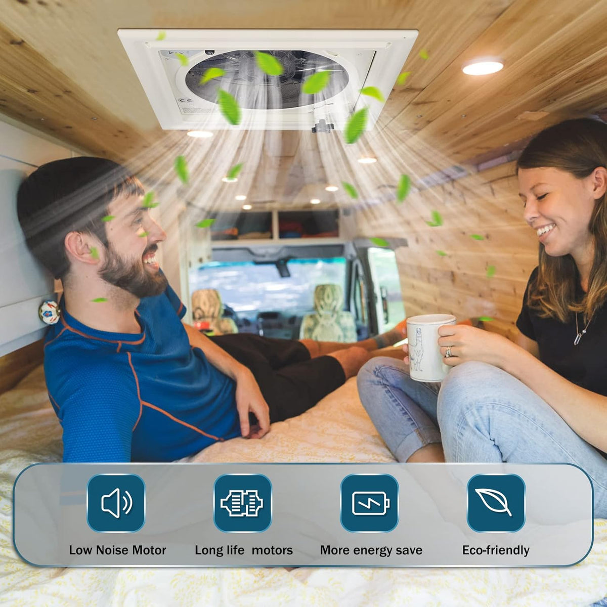 Ventilador de techo para autocaravana Brolteja, extractor de techo de 12V para RV, claraboya de extracción reversible para autocaravana, 40 * 40 cm con protección contra insectos