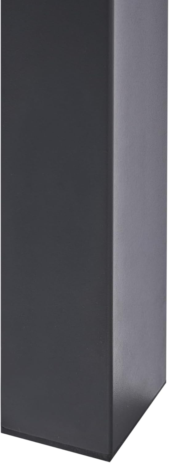 Mesa de jardín Beliani HPL efecto piedra gris rectangular 160/220x90 cm extensible con estructura de metal negra Binasco