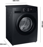 Samsung Waschmaschine, 9 kg, 1.400 U/min, EEK: A, Mikroplastik-Programm, Ecobubble, 14 Programme, WiFi SmartControl, Schwarz, WW90CGC04AABEG