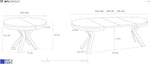 WFL GROUP Mesa de comedor redonda extensible con efecto mármol blanco - Mesa de estilo loft con patas de metal - Mesa industrial para salón - Ahorro de espacio - Mármol blanco - 100 a 180 cm