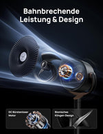 DREO 23dB leiser Standventilator, 120°+120° Omni-direktionale oszillierende Ventilator, 27M Windentfernung, 1615 m³/h Luftvolumen Echt Turbo-Luftzirkulator Fans, 89-102cm Höhe 3 Modi 8-Geschwindigkeit