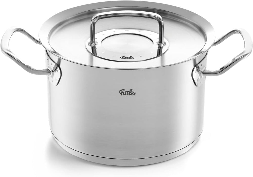 Juego de ollas Fissler Original-Profi Collection de acero inoxidable, 5 piezas, incl. tapas de metal + producto de limpieza de acero inoxidable gratis - Inducción [Exclusivo en Amazon]