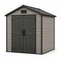 Caseta de jardín de polipropileno con puerta doble y ventilación 185 cm x 152 cm x 226 cm gris