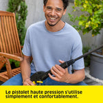 Hidrolimpiadora Kärcher K 3 FJ, presión: máx. 120 bar, caudal: 380 l/h, superficie: 25 m²/h, peso: 4,34 kg, pistola y manguera de alta presión, lanza Vario Power y asa de transporte