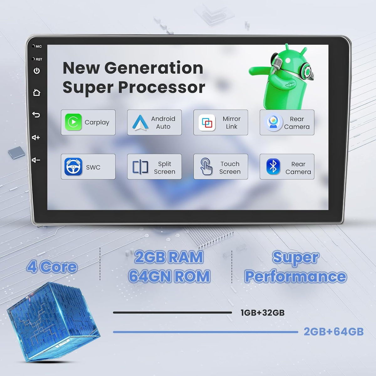 Autorradio Android 15 de 2+64GB para Renault Megane 3 2009-2014, Radio con pantalla táctil de 9 pulgadas, Carplay y Android Auto inalámbricos, Hikity, Bluetooth, Estéreo, WiFi, RDS, USB + Cámara de visión trasera