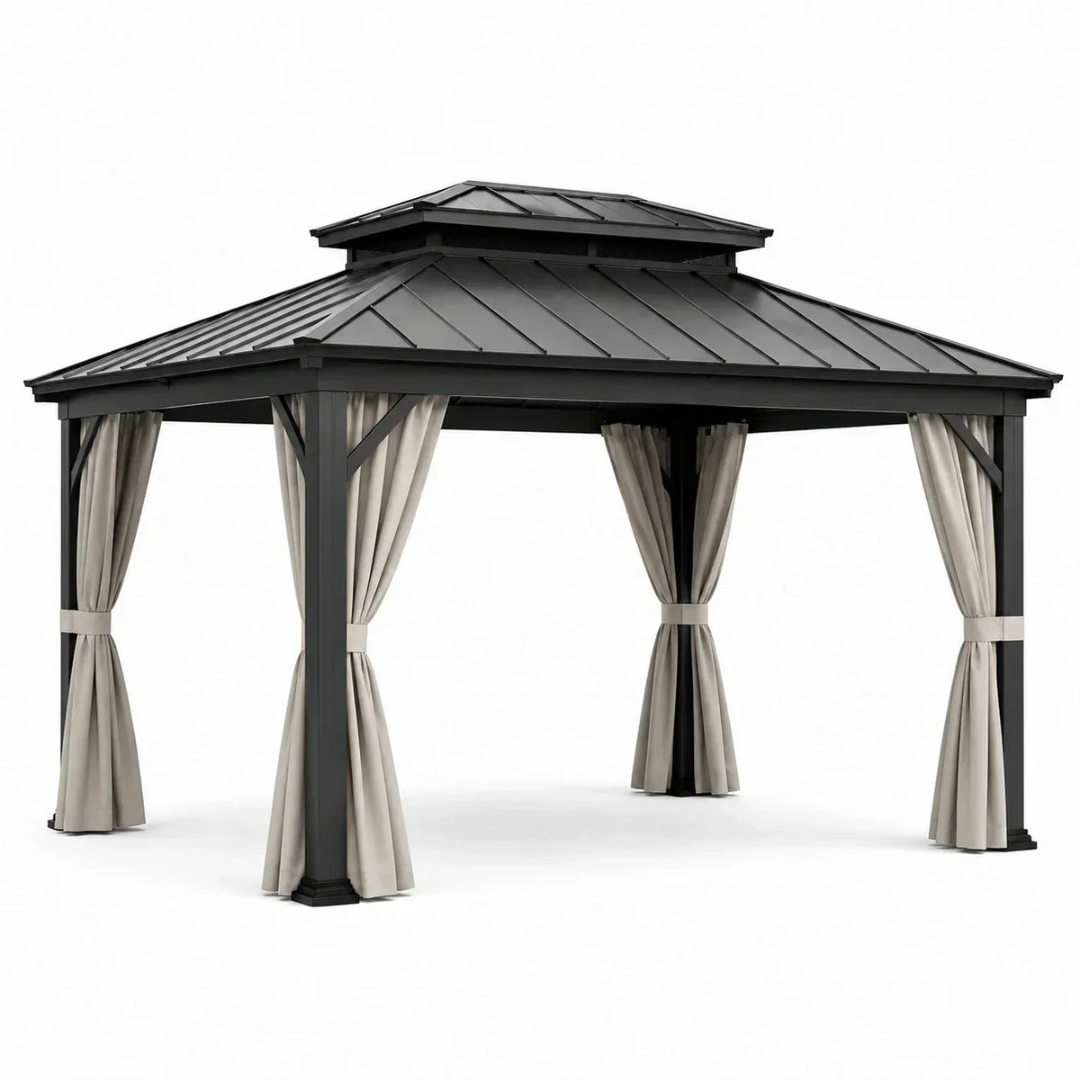 Pabellón de aluminio 3x4m negro beige