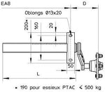 Eje de remolque MAXTER 750KG 4TR 100 - EAB a medida