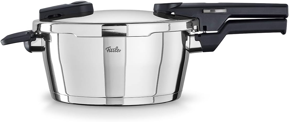 Olla a presión Fissler Vitaquick (3,5 L, Ø 22 cm) de acero inoxidable, 2 niveles de cocción, fabricada en Alemania - Inducción