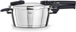 Olla a presión Fissler Vitaquick (3,5 L, Ø 22 cm) de acero inoxidable, 2 niveles de cocción, fabricada en Alemania - Inducción