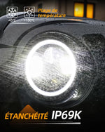 CO LIGHT 7 pulgadas 2 piezas Faro LED Halo aprobado por DOT para JK, 2 piezas