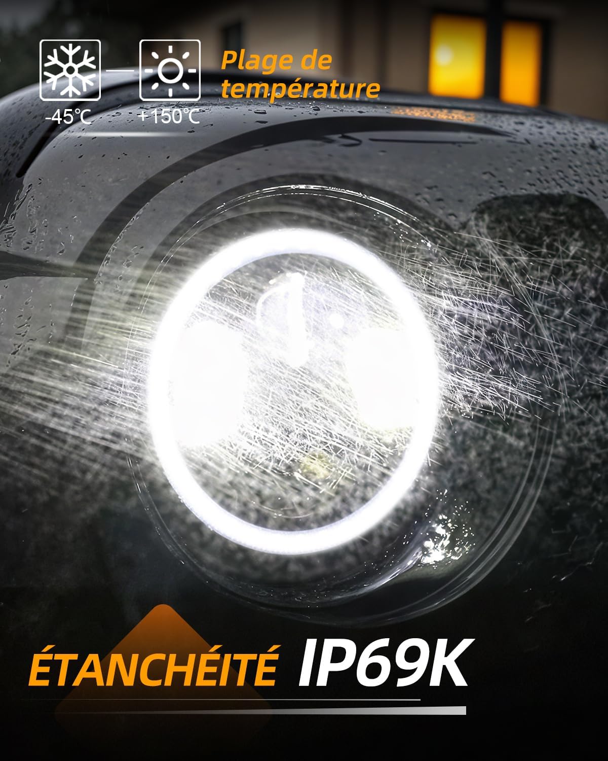 CO LIGHT 7 pulgadas 2 piezas Faro LED Halo aprobado por DOT para JK, 2 piezas