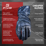 FIVE Guantes de moto RACING, RFX4 EVO, Guantes deportivos polivalentes para carretera y circuito