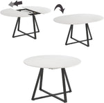 Mesa de comedor Vicco Loyd, blanco/negro, 120 x 120 cm extensible, con función de extensión para un ajuste flexible del tamaño de la mesa