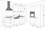 Cocina Nessa 220 + 120 cm Gris Antracita Mueble de cocina Bloque de cocina Cocina equipada