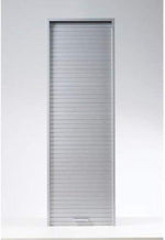 SIMMOB Armario con persiana 123,6 x 40 x 35 cm – armario alto estrecho con puerta de persiana – independiente o para montaje en pared – 3 estantes ajustables – armario de cocina aluminio mate