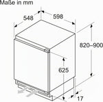Siemens KU22LADD0, iQ500 Smarter Unterbau-Kühlschrank mit Gefrierfach, 82 x 60 cm Nische, 110 L, hyperFresh Schublade, Flaschenhalter, Sehr leise 35 dB, softClose Flachscharnier mit Softeinzug